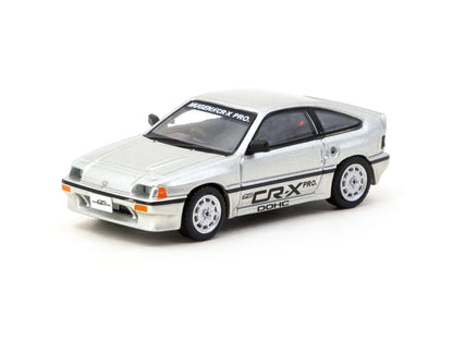 Tarmac Works 1/64 Honda Ballade Sports MUGEN CR-X Pro with Tarmac Cards Combo Set Silver - GLOBAL64 - T64G-TL058-SL