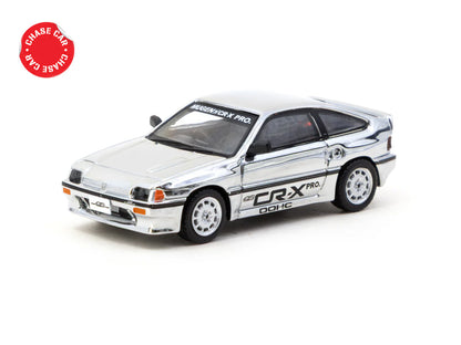Tarmac Works 1/64 Honda Ballade Sports MUGEN CR-X Pro with Tarmac Cards Combo Set Silver - GLOBAL64 - T64G-TL058-SL