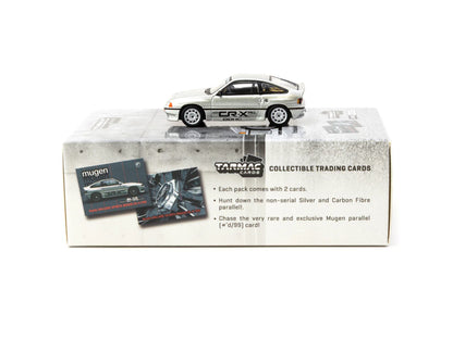 Tarmac Works 1/64 Honda Ballade Sports MUGEN CR-X Pro with Tarmac Cards Combo Set Silver - GLOBAL64 - T64G-TL058-SL