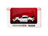 Minichamps X Tarmac Works 1/64 Porsche 911 GT3 RS White & Red - COLLAB64