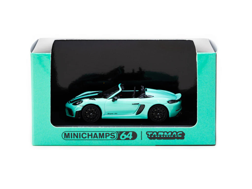 Minichamps x Tarmac Works 1/64 Porsche 718 Spyder RS Mint Green - COLLAB64