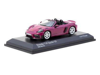 Minichamps x Tarmac Works 1/64 Porsche 718 Spyder RS Ruby Star Neo - COLLAB64 Purple