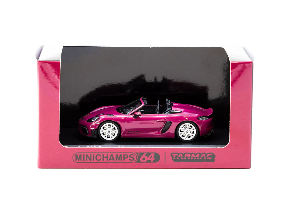 Minichamps x Tarmac Works 1/64 Porsche 718 Spyder RS Ruby Star Neo - COLLAB64 Purple
