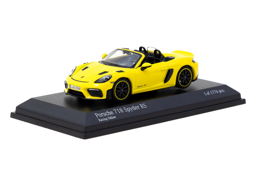 Minichamps x Tarmac Works 1/64 Porsche 718 Spyder RS Racing Yellow - COLLAB64
