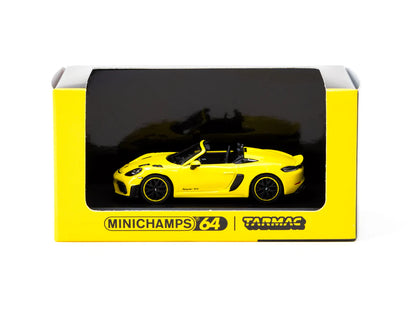 Minichamps x Tarmac Works 1/64 Porsche 718 Spyder RS Racing Yellow - COLLAB64