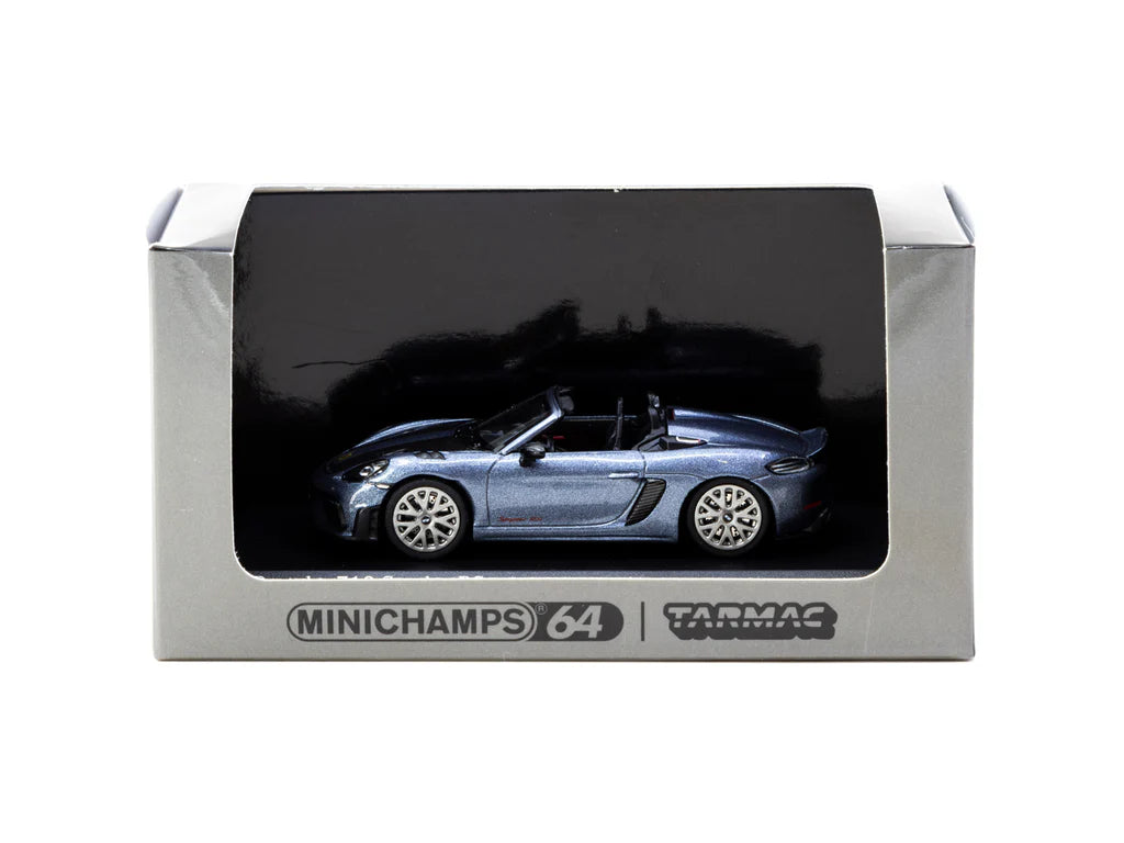 Minichamps x Tarmac Works 1/64 Porsche 718 Spyder RS Vanadium Grey Metallic - COLLAB64