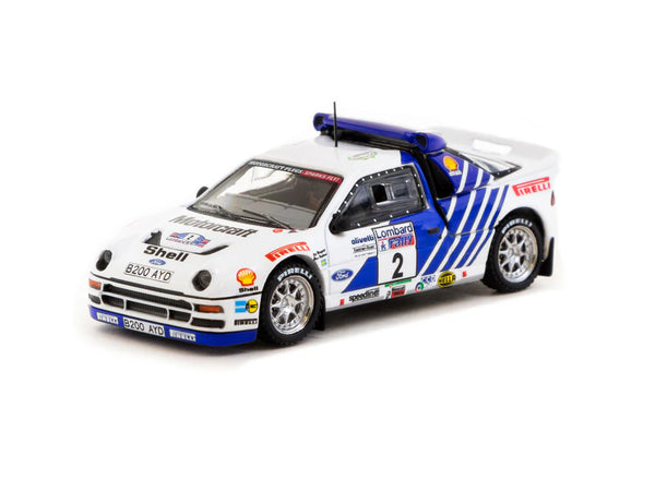 Tarmac Works 1/64 Ford RS200 Lombard RAC Rally 1986 #2 - HOBBY64 Blue & White