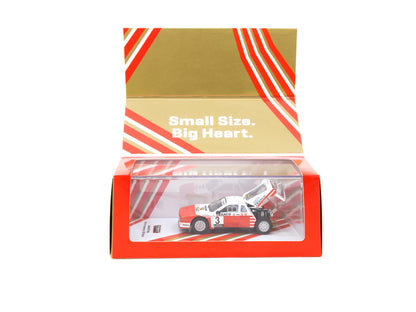 Tarmac Works 1/64 Lancia 037 Rally Rally Van Haspengouw 1985 #3 Winner - HOBBY64 White & Red