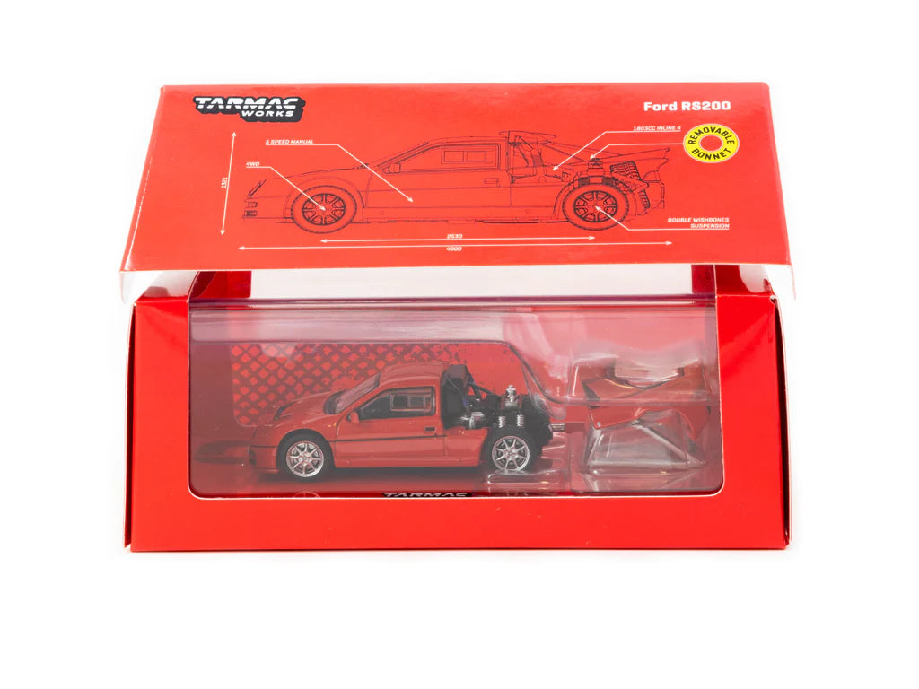 Tarmac Works 1/64 Ford RS200 Red - HOBBY64