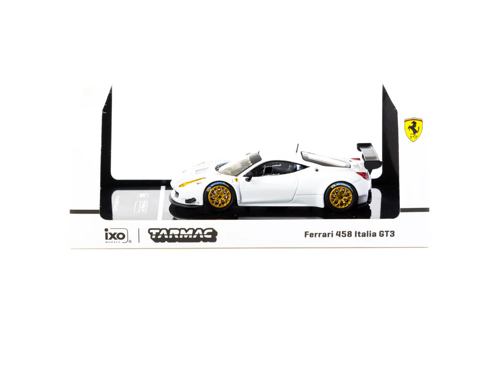 Tarmac Works X iXO Models 1/64 Ferrari 458 Italia GT3 White - ROAD64 - T64R-074-WH