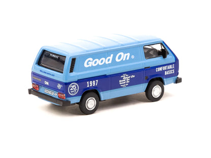 Schuco X Tarmac Works 1/64 Volkswagen T3 Panel Van - GOOD ON - COLLAB64 Blue