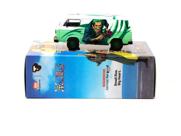 Tarmac Works 1/64 x One Piece Model Car Collection VOL.1 COLLAB64 Zoro VWT3 Panel Van Green - Open Box