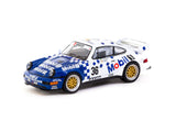 Schuco X Tarmac Works 1/64 Porsche 911 RSR 3.8 24h of SPA 1993 #36 Winner - COLLAB64 White & Blue