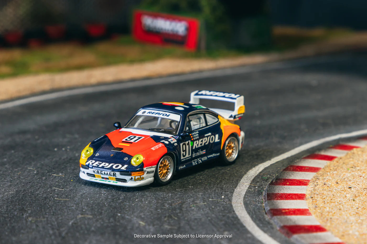 Tarmac Works x Schuco 1/64 Porsche 911 GT2 24h LE MANS 1995 #91 - COLLAB64 Blue - T64S-004-REP - Damaged Box