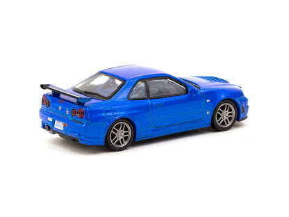 Schuco X Tarmac Works 1/64 Nismo R34 GT-R Z-tune FuelFest Tokyo 2023 - COLLAB64 Blue