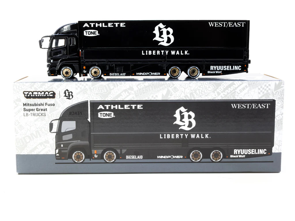 Tarmac Works 1/64 Liberty Walk Mitsubishi Fuso Super Great LB-TRUCKS Black - TRUCK64 Black - T64T-TL001-LBB