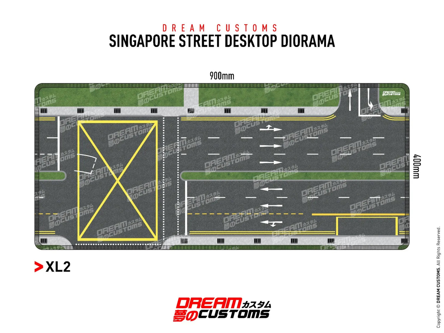 Dream Customs Mouse Pad Singapore Street Desktop Diorama (XL)