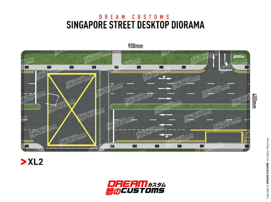 Dream Customs Mouse Pad Singapore Street Desktop Diorama (XL)