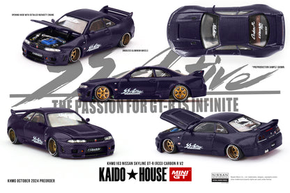 Mini GT x Kaido House 1/64 Nissan Skyline GT-R (R33) Active Carbon R V2 Purple