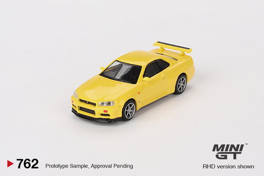 Mini GT 1/64 Nissan Skyline GT-R (R34) V-Spec Lightning Yellow