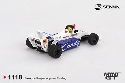 Mini GT 1/64 Toleman TG184 #19 1984 Monaco Grand Prix 2nd Place Ayrton Senna White - MGT01118