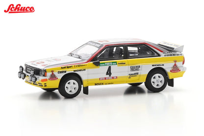 Schuco 1/64 Audi Quattro #4 Rallye Portugal 1984 White & Yellow - 45 203 7000 - Damaged Box