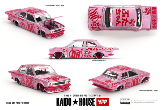 Mini GT x Kaido House 1/64 Datsun 510 Pro Street Buta V1 Pink - KHMG161