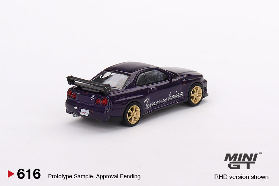 Mini GT 1/64 Nissan Skyline GT-R (R34) Tommykaira R-z Midnight Purple