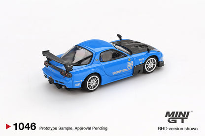 Mini GT 1/64 Mazda RX-7 RE-Amemiya 20B NA 3ROTOR-7 “Ama-san Go” Blue - MGT01046