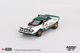 Mini GT 1/64 Lancia Stratos HF 1975 Rally Sanremo Winner #11 White & Green