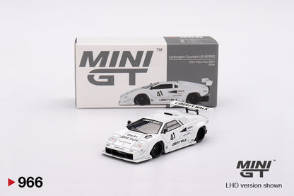Mini GT 1/64 Lamborghini Countach LB-WORKS 2024 Tokyo Auto Salon White