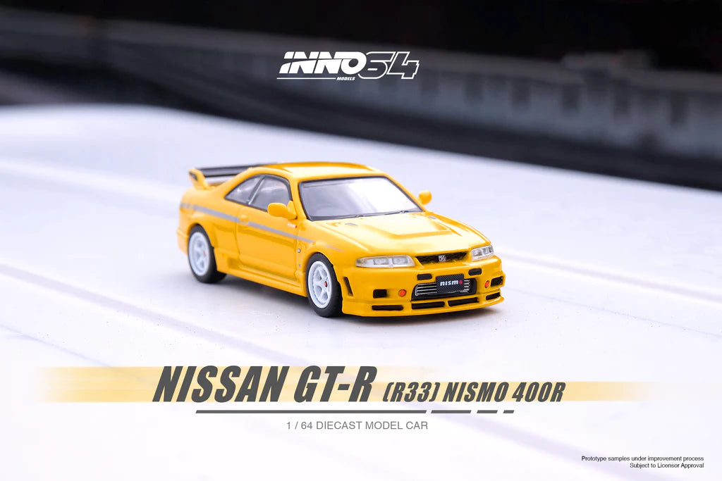 マサト ヴィンテージネオ1/64 R33 NISMO 400R イエロー 1/64 Nissan GT-R Nismo 400R Prototype Yellow 日産 R33