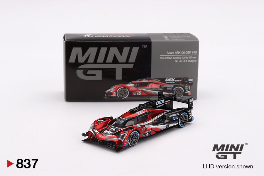 Mini GT 1/64 Acura ARX-06 GTP #40 2024 IMSA Sebring 12Hrs Winner No.40 DEX Imaging Black & Red