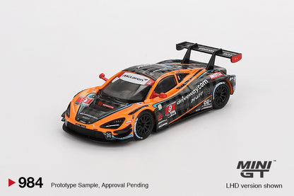 Mini GT 1/64 McLaren 720S GT3 Evo  2024 IMSA Daytona 24 Hrs Pfaff Motorsports Black & Orange - MGT00984