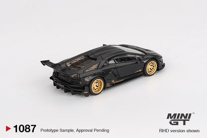 Mini GT 1/64 LB★WORKS Lamborghini Aventador Limited Edition Matte Black - MGT01087