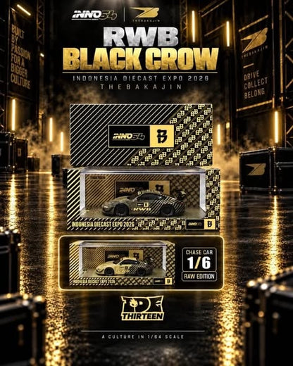 Inno64 1/64 Indonesia Diecast Expo 2026 Event Edition Porsche RWB 997 Black Crow - IN64-RWB-BC-IDE26