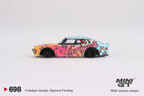 Mini GT 1/64 Nissan Skyline Kenmeri Liberty Walk LBWK KUMA Blue & Pink