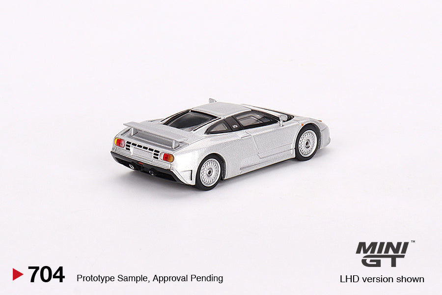 Mini GT 1/64 Bugatti EB110 GT Grigio Chiaro Silver
