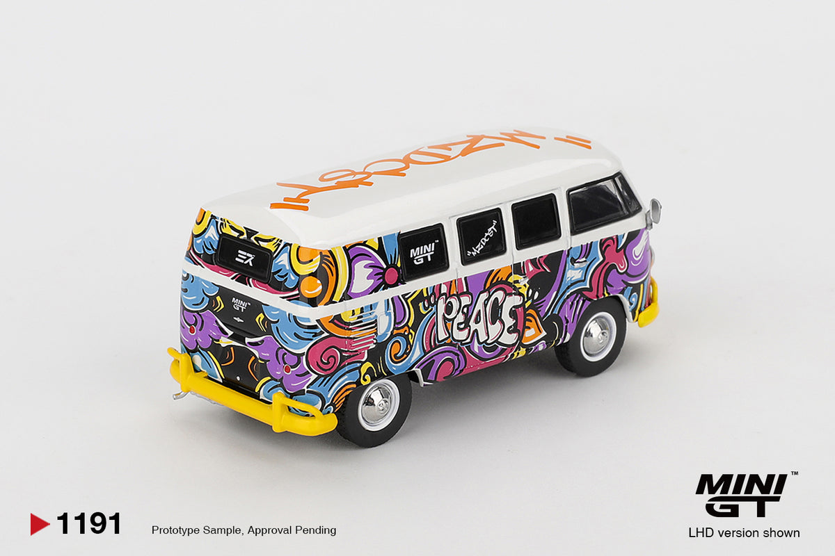 Mini GT 1/64 Volkswagen T1 Microbus Mizu Design White - MGT01191