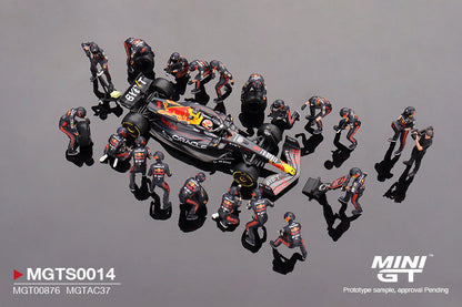 Mini GT 1/64 Oracle Red Bull Racing RB19 #1  Max Verstappen  2023 F1  2023 Japanese Grand Prix Pit Crew Set Black - MGTS0014