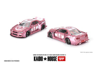 Mini GT x Kaido House 1/64 Nissan Skyline GT-R (R34) Kaido Racing Factory V1 Pink