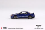 Mini GT 1/64 Nissan Skyline GT-R Top Secret  VR32 Metallic Blue