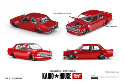 Mini GT x Kaido House 1/64 Nissan Datsun 510 Street Nismo V3 Red - KHMG229