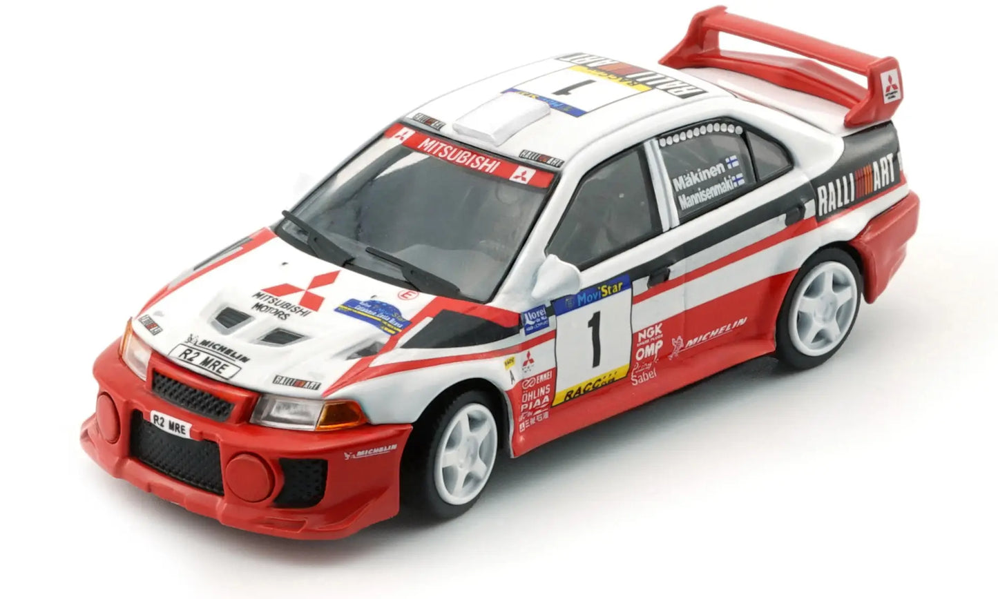 BM Creations 1/64 Mitsubishi Lancer Evolution V Group A 1998 Catalunya Rally #1 White & Red - 64B0409