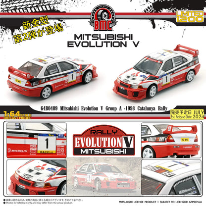 BM Creations 1/64 Mitsubishi Lancer Evolution V Group A 1998 Catalunya Rally #1 White & Red - 64B0409