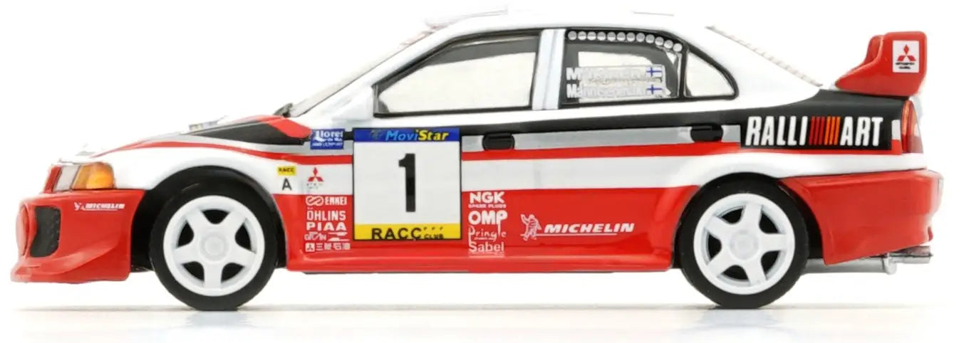 BM Creations 1/64 Mitsubishi Lancer Evolution V Group A 1998 Catalunya Rally #1 White & Red - 64B0409