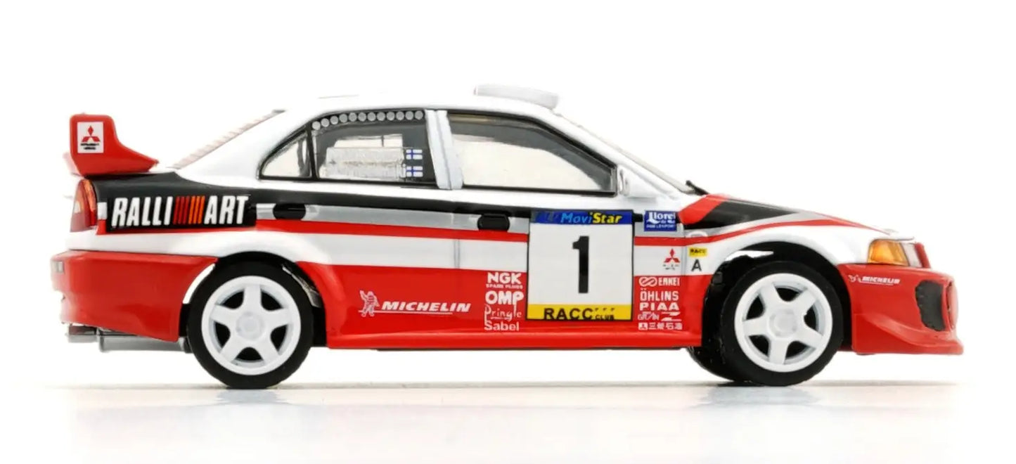 BM Creations 1/64 Mitsubishi Lancer Evolution V Group A 1998 Catalunya Rally #1 White & Red - 64B0409