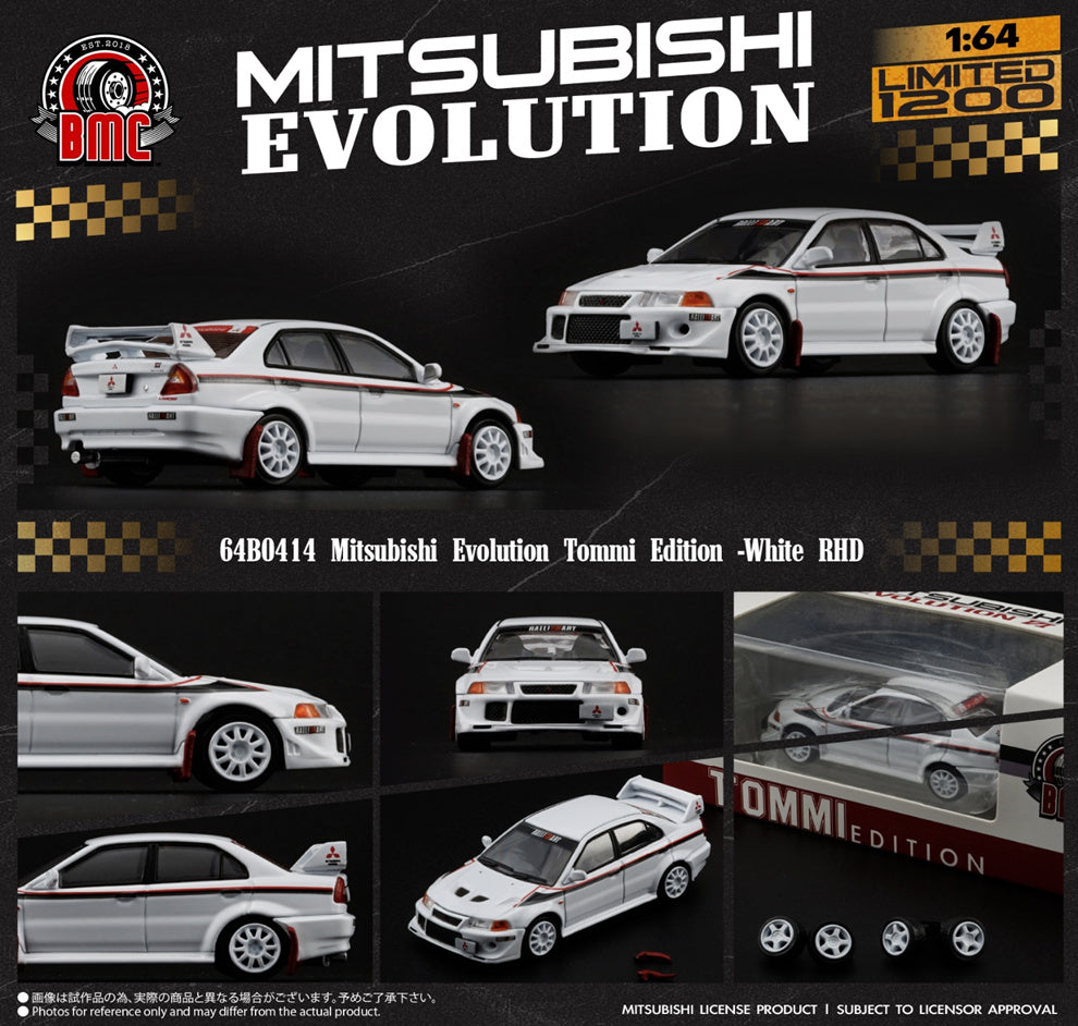 BM Creations 1/64 Mitsubishi Evolution VI Tommi Edition White