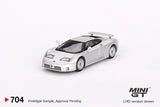 Mini GT 1/64 Bugatti EB110 GT Grigio Chiaro Silver