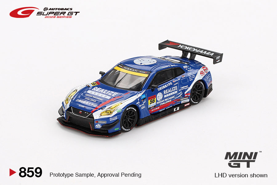 Mini GT 1/64 Nissan GT-R NISMO GT3 #56 2023 Super GT Series " REALIZE NISSAN MECHANIC CHALLENGE GT-R" Kondo Racing Blue